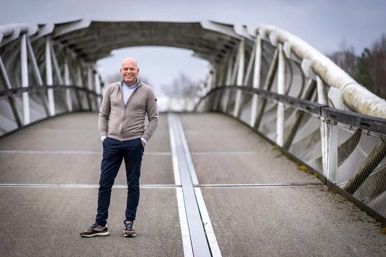 Guido Linders standing on bridge at Brightlands Campus Venlo
